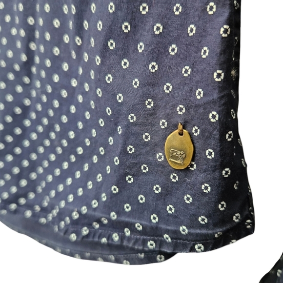 Scotch & Soda Button-down Stretch Navy/White Patterned Long-sleeve Shirt Large - Picture 4 of 6